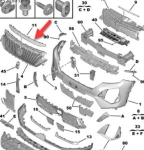985265681T Peugeot 2008 tampon çitası | ÇIKMA PARÇA