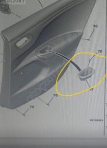 Citroen c-elysee kapı iç yakalama petek gözü sağ1609066890 | ÇIKMA PARÇA OEM 1609066890