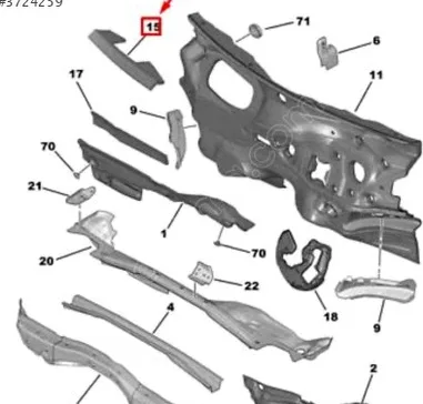 Peugeot 208 Havalı Süspansiyon Körüğü çıkma parça
