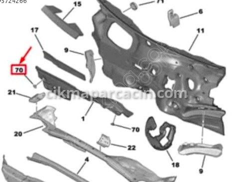 Peugeot 208 Havalı Süspansiyon Körüğü çıkma parça