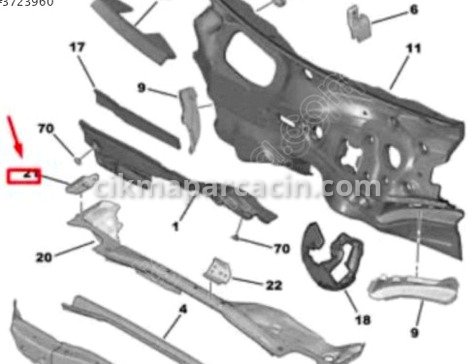 Peugeot 208 Silecek Mekanizması çıkma parça