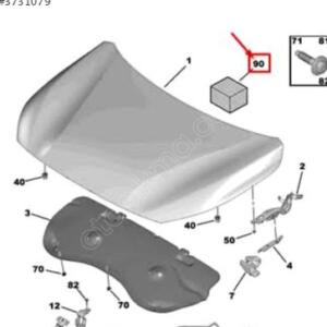 Peugeot 208 Kaput tespit malzemesi 1681647980 | ÇIKMA PARÇA OEM 1681647980