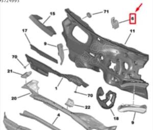 Peugeot 208 kolon kuvvet bacağı mesnedi sol 9829336680 | ÇIKMA PARÇA