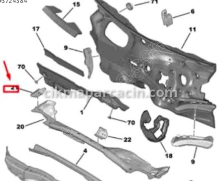 Peugeot 208 Motor Kapağı/Üst Kapak çıkma parça