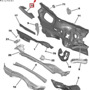 Peugeot 208 üst kaporta kenarı sessizleştirme sol 9828596880 | ÇIKMA PARÇA