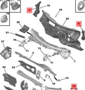 Peugeot 308 üst kaporta yan sessizleştirme 1610546680 | ÇIKMA PARÇA OEM 1610546680