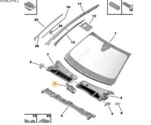 Peugeot 408 Ön Cam Izgara Bakaliti Orjinal 9833011180 | ÇIKMA PARÇA