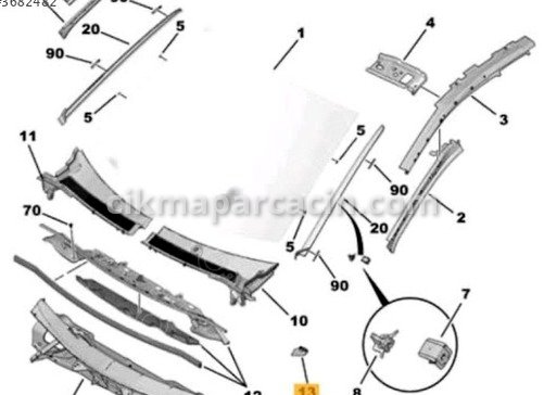 Peugeot Su Borusu çıkma parça
