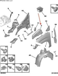Peugeot kabin kenarı takviyesi 1680994380 | ÇIKMA PARÇA OEM 1680994380