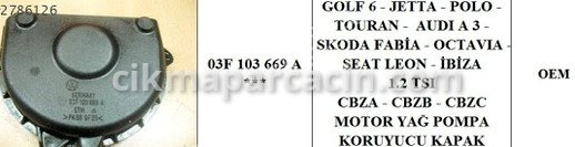 Volkswagen Golf Yağ Kapağı çıkma parça