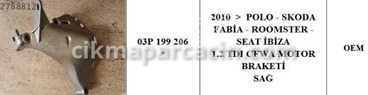 Volkswagen Polo Motor Takozu & Kulağı çıkma parça