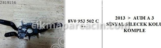 Audi A3 Silecek Kolu çıkma parça