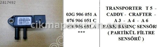 Volkswagen Passat Basınç Sensörü çıkma parça