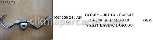 Volkswagen Passat Yakıt Borusu çıkma parça