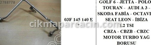Volkswagen Caddy Yağlama Borusu çıkma parça