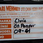 Honda Civic Panjur çıkma parça - SARI MEHMET OTO YEDEK PARÇA Konya