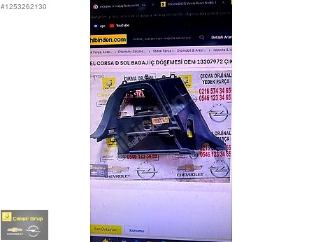 Opel Corsa Bagaj Döşemesi çıkma parça