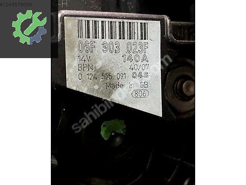 06F903023F AUDİ A4 A6 PASSAT BRE BKP BKD SANJ DİNAMOSU 140 AMP