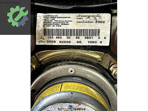 1634600298 MERCEDES ML320 ML350 ML500 W163 DİREKSİYON AİRBAG