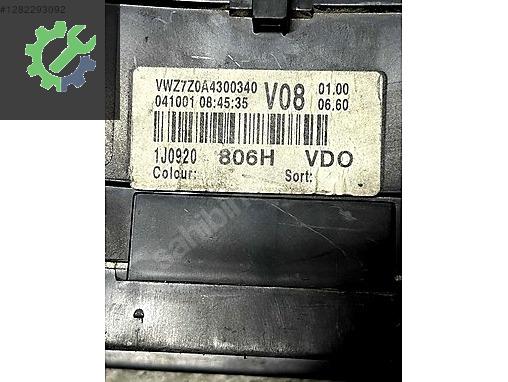 1J0920806H GOLF4 BORA DİZEL OTOMATİK GÖSTERGE PANELİ KM SAATİ