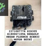 237100777R SID305 S180067109A RENAULT MEGAN FLUENCE MOTOR BEYNİ