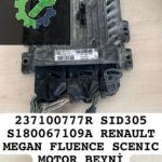 237100777R SID305 S180067109A RENAULT MEGAN FLUENCE MOTOR BEYNİ
