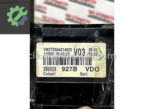 Volkswagen Passat Gösterge 3B0920927B çıkma parça