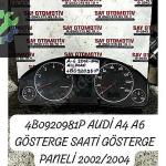 4B0920981P AUDİ A4 A6 GÖSTERGE SAATİ GÖSTERGE PANELİ 2002/2004