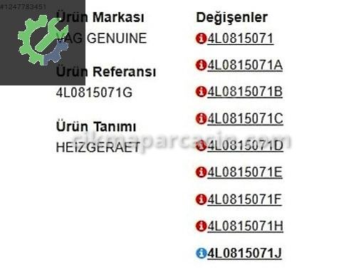 Audi Q7 Webasto 4L0815071D çıkma parça