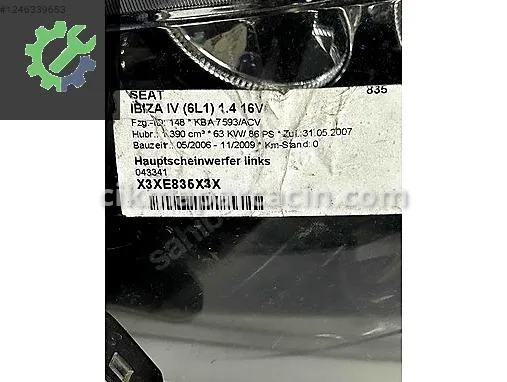 Seat Ibiza Sol Ön Far 6L1941751B çıkma parça