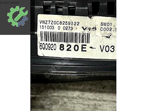 6Q0920820E 6Q0920800M POLO DİZEL GÖSTERGE PANELİ KM SAATİ