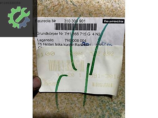 7H1868715G CARAVELLA MULTİVAN T6 ARKA SOL DÖŞEME PERDE KISA SASE