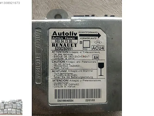 Renault Megane Airbag Beyni 8200280991 çıkma parça