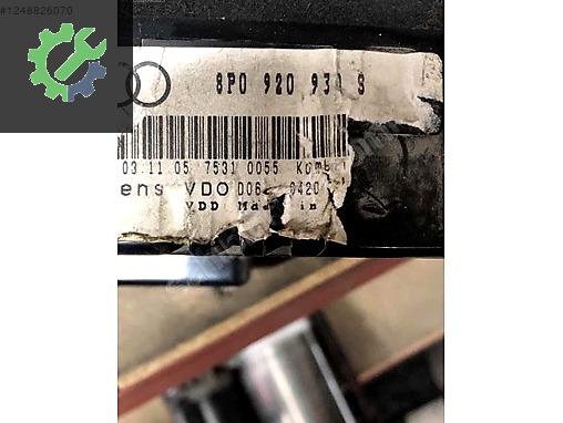 8P0920930S AUDİ A3 GÖSTERGE SAATİ GOSTERGE PANELİ ÇIKMA ORJ