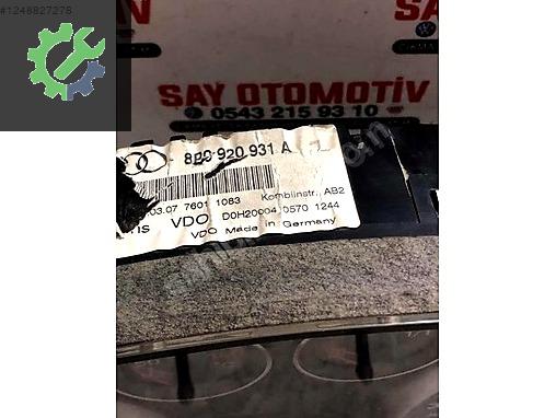 8P0920931A AUDİ A3 GÖSTERGE SAATİ GÖSTERGE PANELİ ÇIKMA ORJ