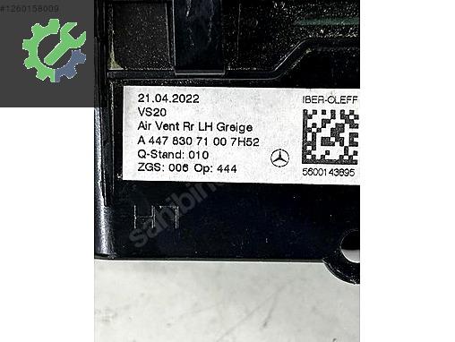 A4478307100 A4478307000 VİTO W447 ARKA KALORİFER KLİMA MENFEZİ