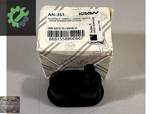 ASTRA G CORSA C COMBO ZAFİRA CAM BUTONU SAĞ ÖN 6240105 KRAW