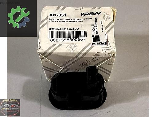 ASTRA G CORSA C COMBO ZAFİRA CAM BUTONU SAĞ ÖN 6240105 KRAW