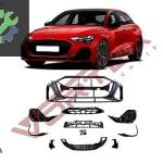 AUDI A3 2024- ÖN TAMPON S-LİNE SET PANJURSUZ SİYAH DETAYLI SIFIR