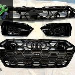 AUDI A7 2023- ÖN PANJUR+TAMPON IZGARA SET ORJİNAL (SİYAH) SIFIR