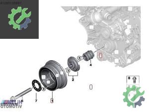 BMW E60 E65 N62 ÇIKMA KRANK KASNAĞI 11237568345 7568345 (2. Adet)