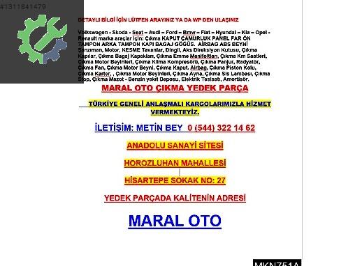 Fiat Doblo Kapı (Ön Sol) çıkma parça