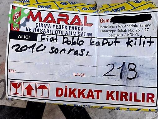 Fiat Doblo Kaput Kilidi çıkma parça
