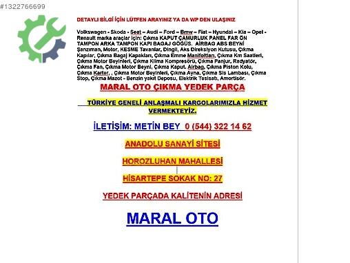 Fiat Linea Kapı (Ön Sol) çıkma parça