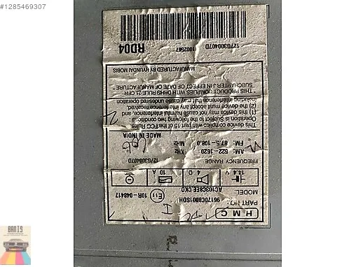 Hyundai i20 Teyp çıkma parça