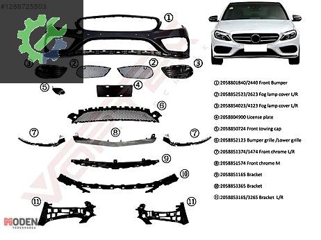 MERCEDES-BENZ C SERİSİ W205 AMG 2014- ÖN TAMPON KOMPLE SET SIFIR