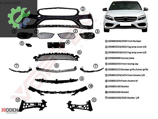 MERCEDES-BENZ C SERİSİ W205 AMG 2014- ÖN TAMPON KOMPLE SET SIFIR