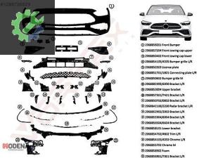 MERCEDES-BENZ C SERİSİ W206 AMG 2021- ÖN TAMPON KOMPLE SET SIFIR