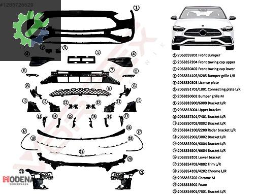 MERCEDES-BENZ C SERİSİ W206 AMG 2021- ÖN TAMPON KOMPLE SET SIFIR