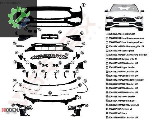 MERCEDES-BENZ C SERİSİ W206 AMG 2021- ÖN TAMPON KOMPLE SET SIFIR